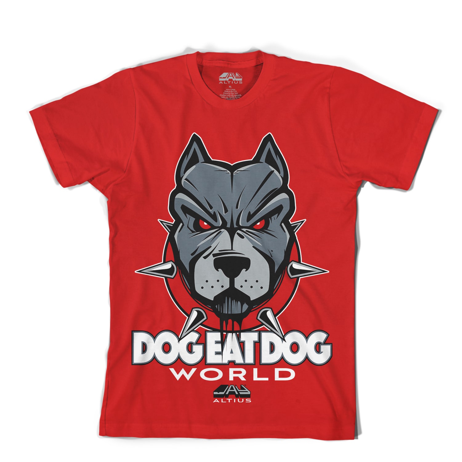 Dog Eat Dog Fire Red T Shirt by Jay Altius